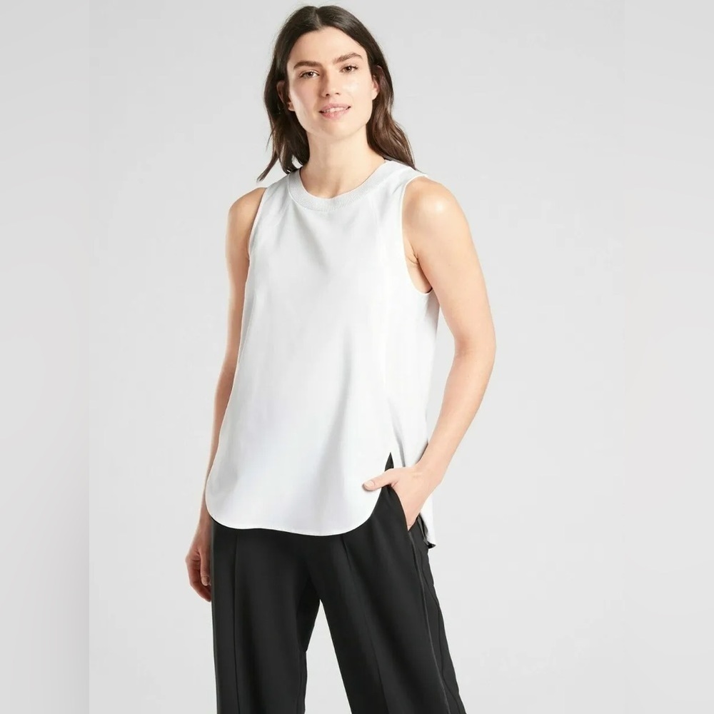 Athleta White Sleeveless Tank Top